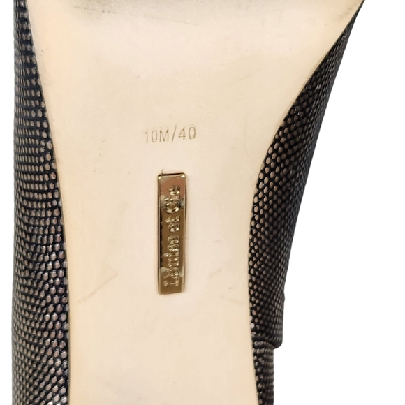 Louise et Cie Ghisonni Metallic Gold Black Heeled Booties Leathe Women's Size 10 - Picture 11 of 14